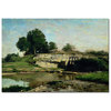 Trademark Fine Art Charles Daubigny 'The Lock at Optevoz 1859' Canvas, 30x47 BL0159-C3047GG